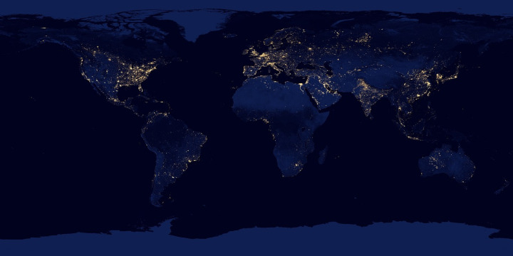 world map network lines dark